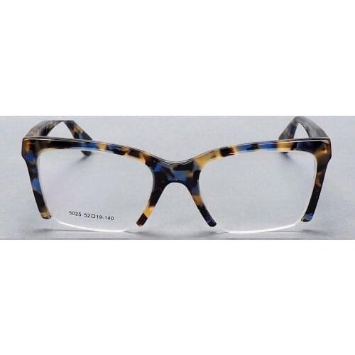 Women Halfrim Eyeglasses Frames Women Cateye Fashion Print Tortoise Rx Glasses Frame Red Retro Eyewear JDA3220