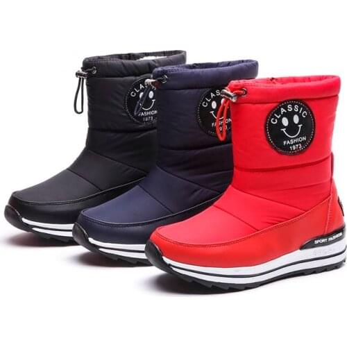 2020 Winter New Womens Snow Boots Zipper Warmth Thick Fur Womens Boots Fashion Non-Slip Mid-Tube Ankle Boots Large Size 34-43