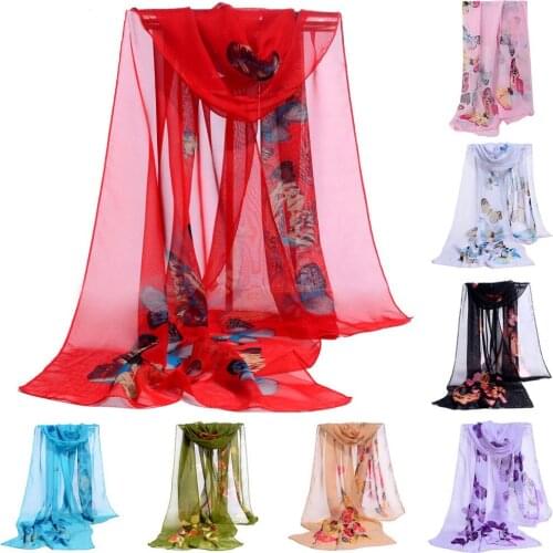Women Scarf Femme Chiffon Scarves Soft Floral Printing Long Soft Wrap Scarf Ladies Shawl #YL1