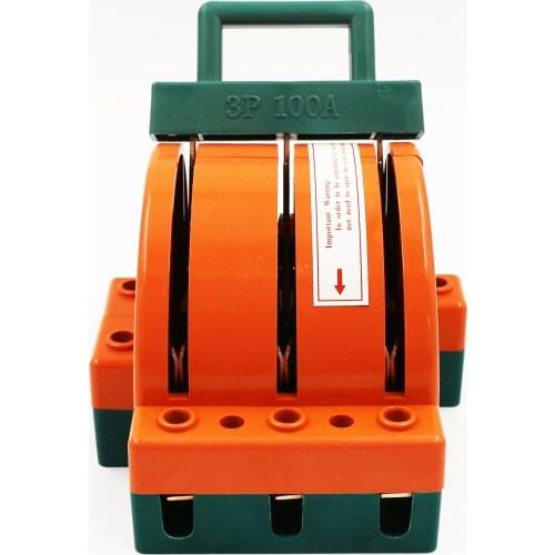 1pcs 3P 100A Three Pole Double Throw Knife Disconnect Switch 220V