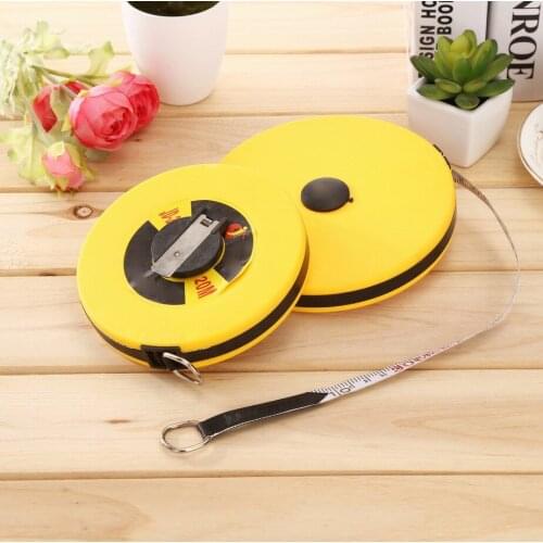 10/20/30/50m Hand Disc Flexible Ruler Measuring Tool Fiber Measuring Tape Hand Tools for Engineering Measuring