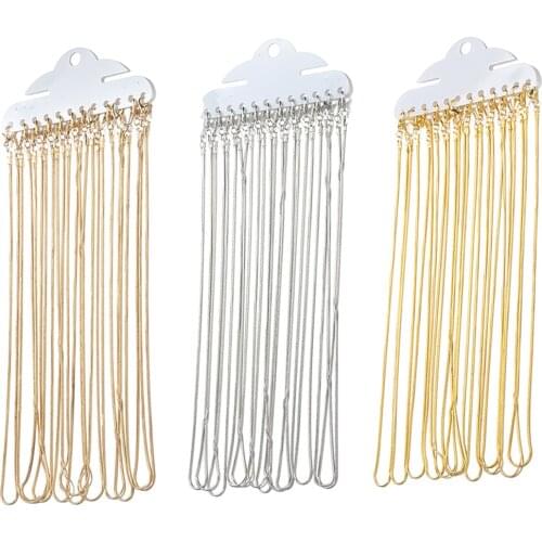 12pcs/Lot Necklace Chain 40cm Long Link Snake Chains with Lobster Clasp For Diy Jewelry Making Women Simple Necklace Wholesale
