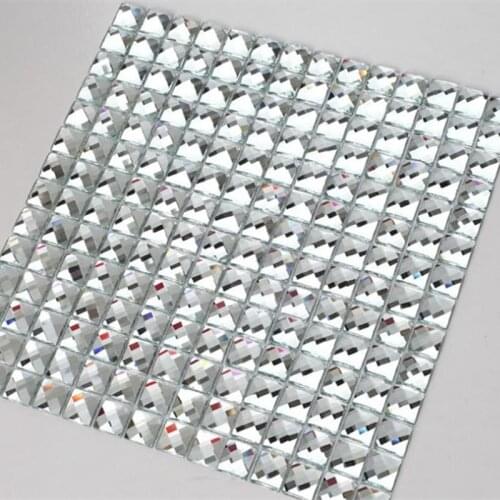 13 facets Edges Diamond Crystal Mirror Glass Mosaic Tiles, Cabinet Display Wall Ceiling Wall Decorate Sticker, YY-AC05