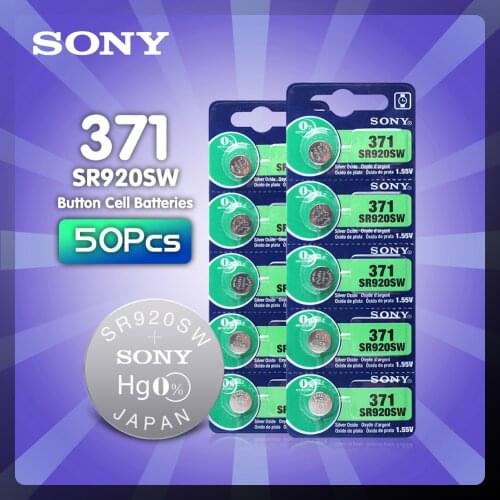 50pcs/lot SONY Original AG6 1.5V Silver Oxide Button Cell Batteries SR920SW SR69 SG6 LR69 171 920 Watch Coin Batteries