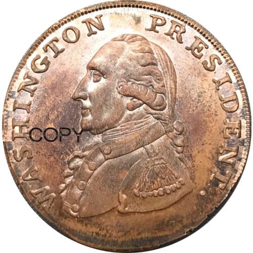 United States WASHINGTON PRESIDENT 1791 Baker 16 Washington Small Eagle Cent Copper Copy coins