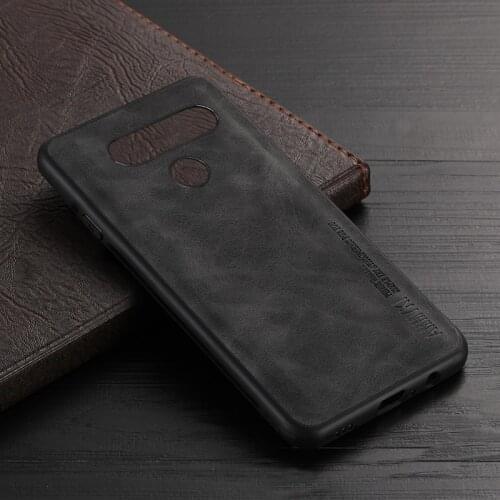 AMMYKI case For LG K50 Q60 case TPU Soft Silicone cover Pu leather case For LG G8 V40 Thinq case