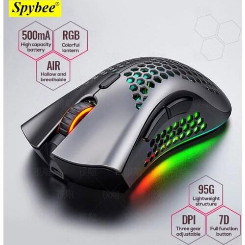 Wireless Mouse Rechargeable Lightweight Portable LED Colorful Light Rechargeable Mute Mouse Bluetooth Mice For Laptop PC