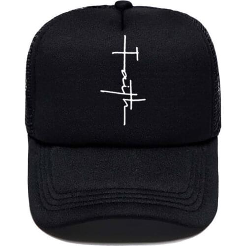 Faith Letters Print Harajuku Baseball Cap Funny Casual Men Women Parent-child Hats Mesh Visor Outdoor Sun Hat Adjustable Caps