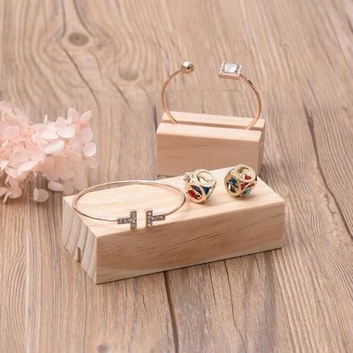 Wood Jewelry Display Rack Stand Holder Ring Earring Bracelet Bangle Display Rack Pedestal Set Wholesale