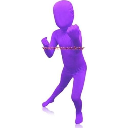 Kids Fullbody jumpsuit Spandex Zentai Bodysuit Childrens Fancy dress Zentai Suit