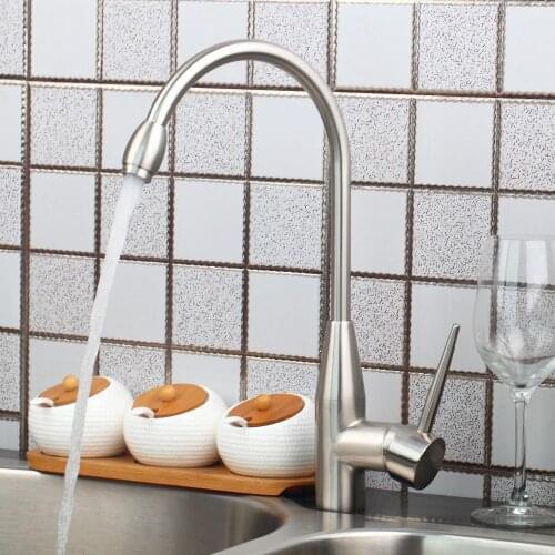 Shivers Hot/Cold Kitchen Sink Faucet Nickle Brush Torneira Dozinha Kitchen Swivel Vessel Vanity Mixer Tap Deck Mounted