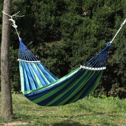 Portable Hammock Outdoor Camping Hammock Garden Sports Travel Travel Camping Swing Canvas Striped Hammock Hammock 190 X 150 Cm