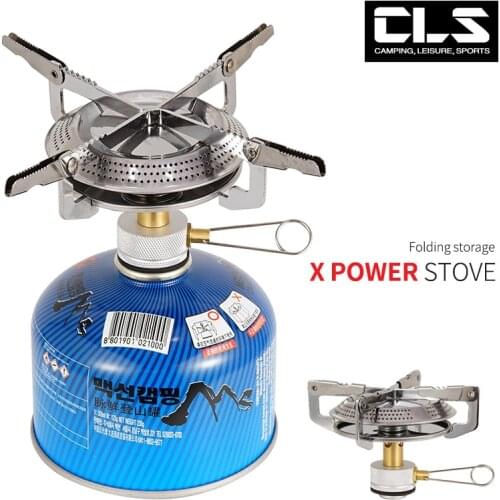 Outdoor mountaineering gas furnace head hospitable furnace camping stove high power adjustable energy-saving folding stove