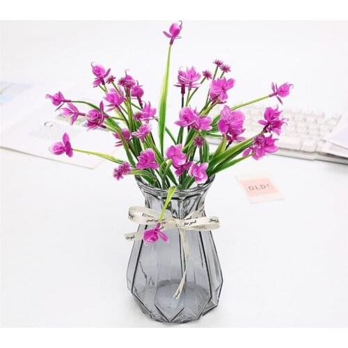 Artificial Flower Artificial Orchid Flower Lovely 7-Branch Dancing Lady Orchid Garden Home Decoration