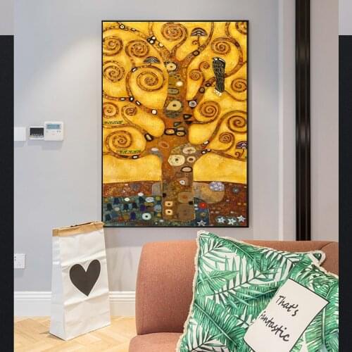 Gustav Klimt Tree Of Life Wall Art Canvas Prints Life Tree Famous Painting Replica Gustav Klimt Canvas Painting For Living Room