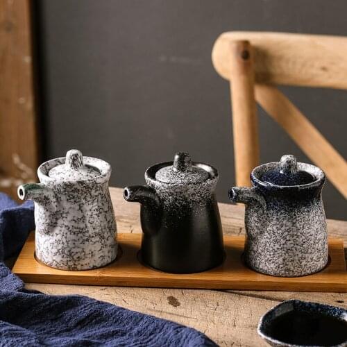 160ml Ceramics Soy Sauce Vinegar Olive Oil Bottle Dispenser Shaker Japanese-style Kitchen Utensils Seasoning Cans