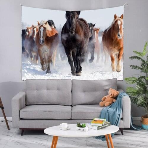 Classic Tapestry Wall Hanging Grassland Desert Horse Decor Wall Cloth For Bedroom Room Tapestry Wall Carpet