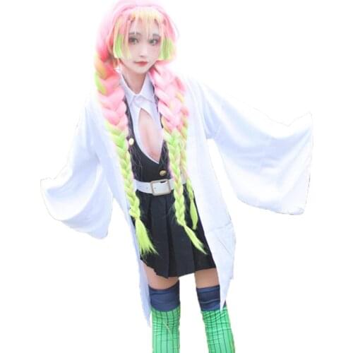 Anime Comic Demon Slayer Kimetsu No Yaiba Cosplay Costumes Kanroji Mitsuri Cosplay Costume with stocking Blade Of Demon Kimono