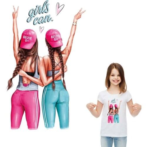Beautiful Girl Stickers Patch A-Level Washable Diy Hoodies Tops Thermal Press Vinyl Patch For Clothes Heat Print By Irons
