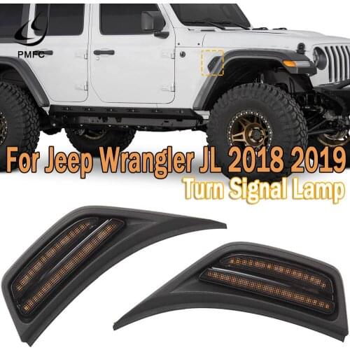 PMFC 1Pair Turn Signal Light LED Front Fender Side Marker Light Turn Signal Lamp For Jeep Wrangler JL 2018 2019