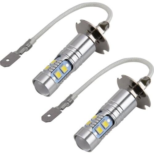LKT 1PCS Lot Car Light H3 LED High Power Long Lifespan LED Fog Running Light Bulb 10SMD 5630 5730 Super Bright LED Auto Lamp