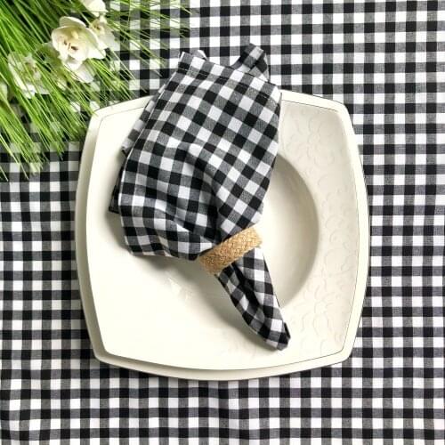 Loseta Black 12 PCS Napkins Cotton Fabric Napkin Table Dinner Napkins Special Day Hand Made 40 CM X 40 CM