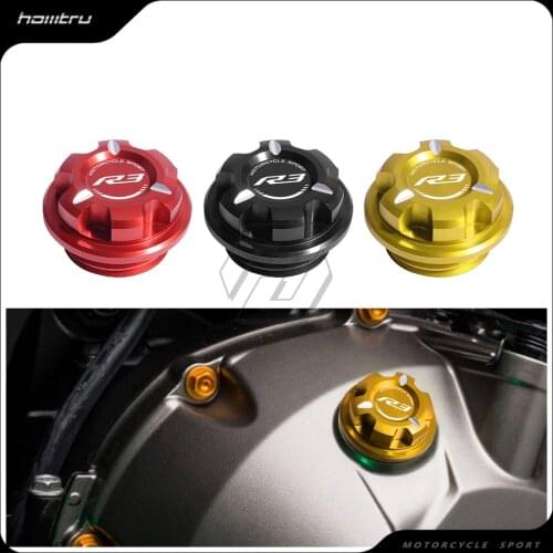 Motorcycle Engine Oil Cap Bolt Screw Filler Cover Case for Yamaha YZF-R3 R3 From 2015