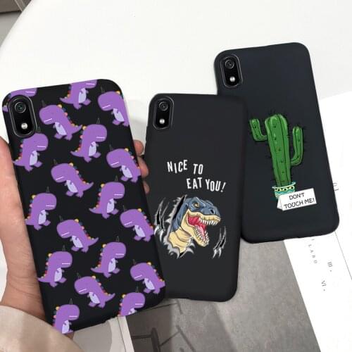 Cute Dinosaur Cartoon Cover For Xiaomi Redmi 7A 7 A 6 6A 8 8A 9 A 9A Candy Silicone Soft TPU Phone Case Back Cover Bumper Shell