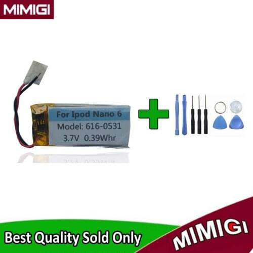 Toolsets + 616-0531 0.39Whr Battery For Apple iPod Nano 6 6th Gen 8GB 16GB Batterie Nano6 Nano6th MP3 MP4 Accumulator AKKU