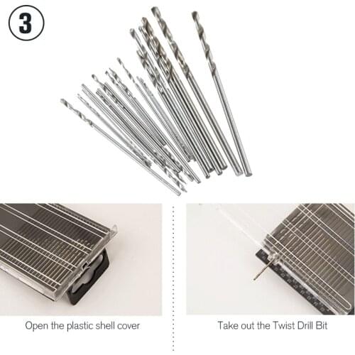 HOEN Micro Twist Drill Bit Set Power Tools Model Craft With Case Repair Parts Newest 20Pcs/set 0.3-1.6mm Mini High Speed Steel