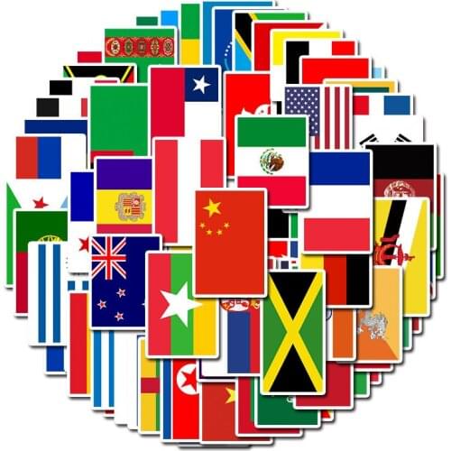 10/30/50PCS Flag Car Graffiti Stickers Luggage Body Stickers Guitar Skateboard Luggage Computer Decoration Stickers