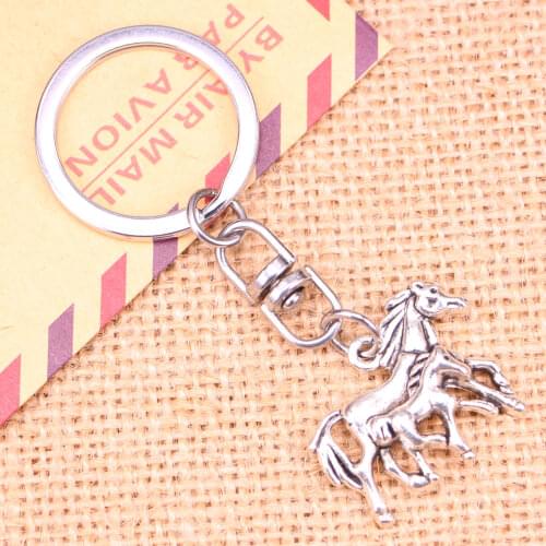 New Fashion Keychain 28*23 mm mother son horse Pendants DIY Men Jewelry Car Key Chain Ring Holder Souvenir For Gift
