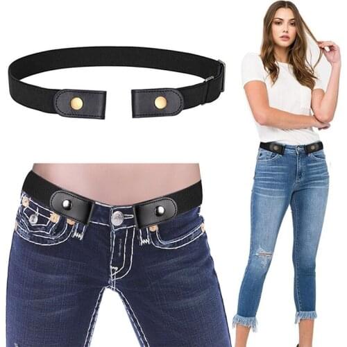 New 1PC Belts for women Buckle-Free Waist Jeans Pants No Buckle Stretch Elastic Waist Belt For Men Invisible Belt