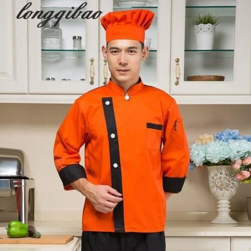 Chef clothing fall and winter clothes long-sleeved overalls hotel restaurant kitchen canteen restaurant kitchen clothing Houchu