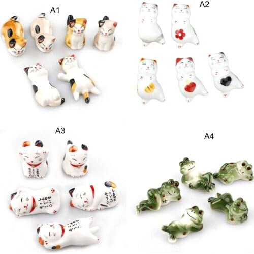 Chopstick Rest Table Decor Ceramic Frog Chopsticks Spoon Rack Holder Durable Ornaments Set Fork Knife Stand Lovely Cat Tableware
