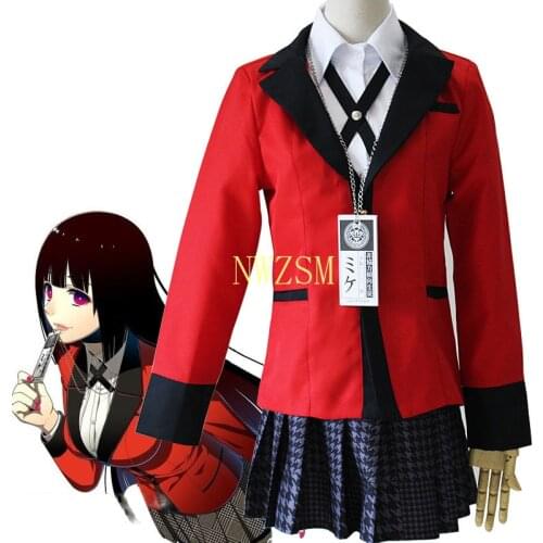 Anime Kakegurui Jabami Yumeko Cosplay Costume Wig For Women Girls Halloween Igarashi Sayaka COSPLAY JK School Uniform