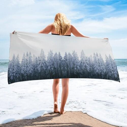Pine Forest Snowflakes Beach Towel Luxury Quick-dry Microfiber Bath Towels Yoga Mat Sport Swimming Towels