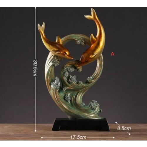 Resin Nordic modern minimalist dolphin living room creative decoration