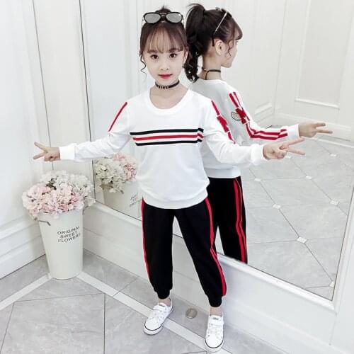 Kids Clothes Set Casual Sports Teens Girls Tracksuits Autumn Children Clothing Suits 4 6 8 10 12 Year Cotton Girls Clothes Sets