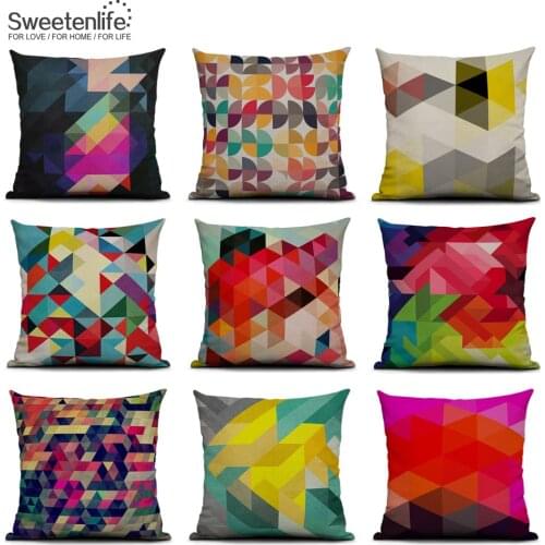 Sweetenlife Decorative Cushion Covers 50*50 Nordic Style Pillow Cover Geometric Sofa Cushion Covers Customized Throw Pillow Case