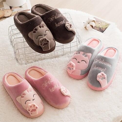 New Women Slippers Winter Warm Wome Plush Warm House Slippers Indoor Outdoor Slides For Lovers Ladies Footwear Zapatillas Mujer