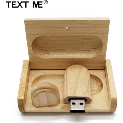 TEXT ME Maple wood usb+box LOGO print usb flash drive pen drive 4GB 8GB 16GB 32GB 64GB usb2.0 pendrive gift usb