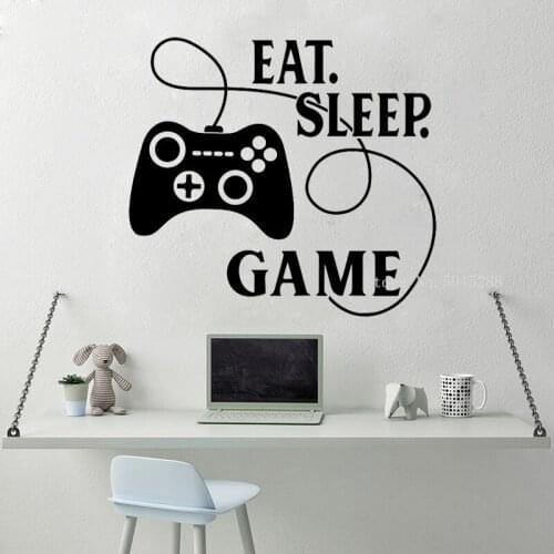 Game Room Decor Vinly Sticker Wall Decal Teen Boy Gamer Room Classic Wallpaper Joystick Decal Computer Desk Wall Poster LL220