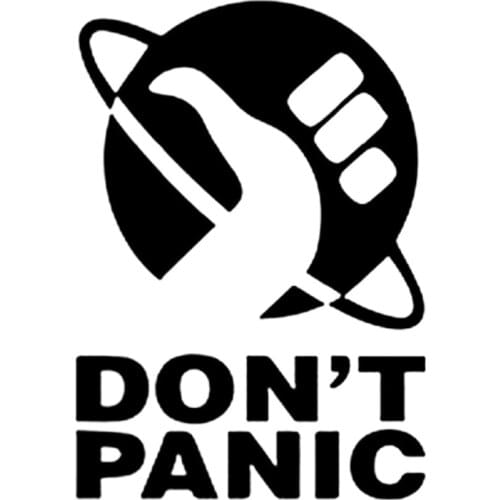 Black/white Hot Sale Dont Panic Car Stickers Decoration Car Bumper Vinyl Decal Accessories Motorcycle PVC 16*14cm