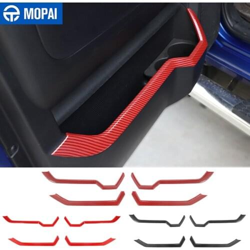 MOPAI Interior Mouldings ABS Car Front Rear Door Storage Box Decoration Trim Strip Stickers for Dodge RAM 1500 2010-2017