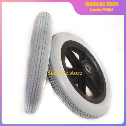 12 1/2x2 1/4 Wheelchair Rear PU Wheel 12 Inch Rear Wheel Large Wheel Inflation Free Solid Wheel Manual Wheelchair Accessories