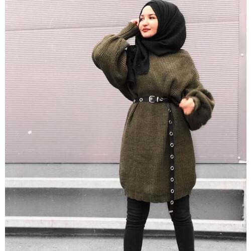 Womens Sweaters Winter Tops O Neck Sweater Long Thick Jumper Knitted Sweater Winter Dresses Women