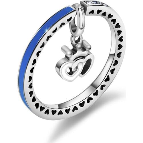 NEW Original Design 100% 925 Sterling Silver Zircon Crown Heart Ring For Womens Fashion Pendant Ring Gift jz081-jz100