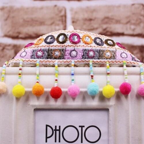 1Yard/Lot Ethnic Tassel Embroidery Lace Trim Boho Handmade Sewing Tassel Silk Tassel Fringe Trim Clothes Accessories Fabric Lace