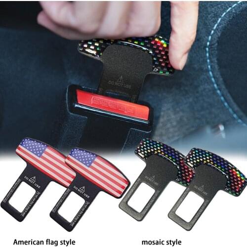 2Pcs Universal Car Safety Belt Buckle Clip Car Seat Belt Stopper Plug Vehicle Mount Bottle Opener For Auto Interior Accessories